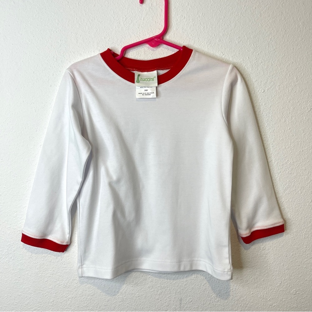classic zuccini red trim long sleeve tee